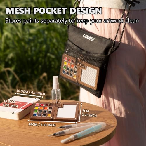 Mini Paint Palette Travel Kit - 15-Colors Pocket Artist Water Color Set