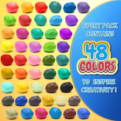 Air Dry Clay, 48 Colors Modeling Magic Clay for Kids - color: 48 Colors