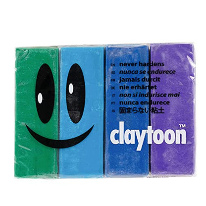 Claytoon Modeling Clay – Cool Tones1 lb Set – for Adult Use Only – Perfect for Claymation, Stop Motion, Models, and More! - color: Cool