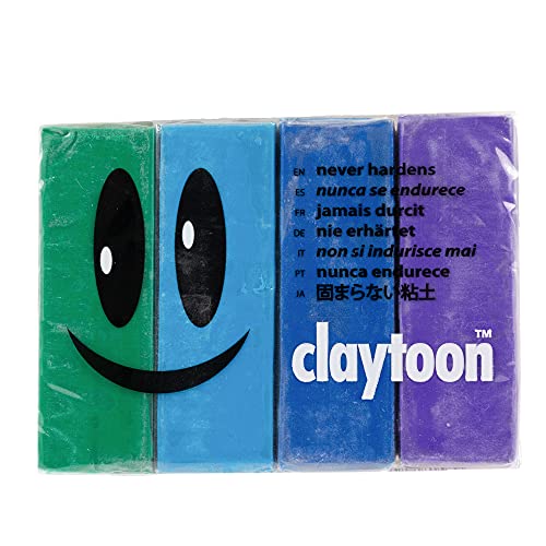 Claytoon Modeling Clay – Cool Tones1 lb Set – for Adult Use Only – Perfect for Claymation, Stop Motion, Models, and More! - color: Cool