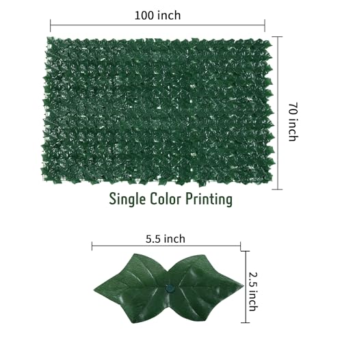 Jinwu Artificial Ivy Privacy Fence Screen (2 Rolls, Total 69x98.4 inch), Expandable Faux Privacy Fence with 79 pcs Zip Ties, Decoration for Outdoor Garden, Solid-Color Sweet Potato Leaf (Budget) - size: 68.9x98.4 in（Type 3）