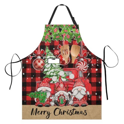 Imiss Waterproof Stain-Resistant Cooking Chef Aprons for Grill BBQ Baking 27 X 31 Inch - color: Christmas Gnome