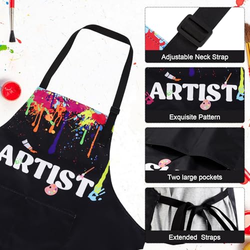 Painting Artist Apron with Pockets, Waterproof Painting Aprons for Adults, Adjustable Art Apron Bib Apron - color: Style 6