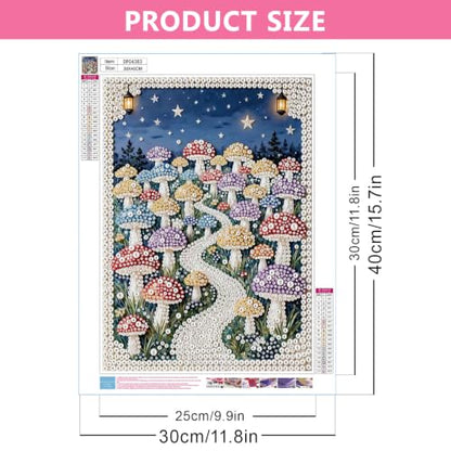 Moonlight Mushroom Pearl Art Kits for Adults,Pearl Diamond Painting 12x16In - color: DP04383
