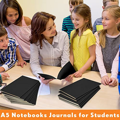 Mimorou 100 Pcs A5 Journals Notebooks Bulk,Black,Blank - color: Black, style: Unlined