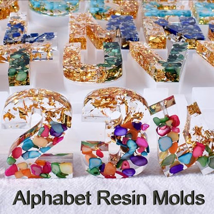 Alphabet Resin Mold with Hole, Uppercase Alphabet Mold with Number - color: 1PCS Large Alphabet Molds with Holes