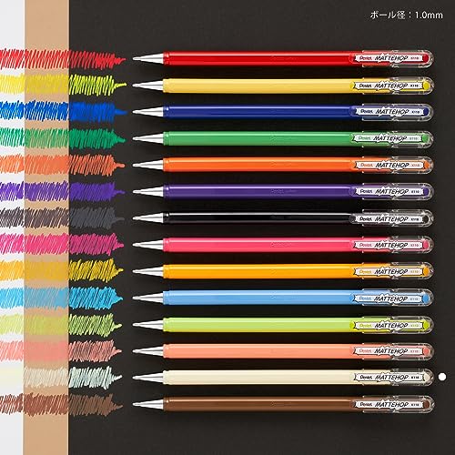 Pentel Color Ballpoint Pen, Matte Hop, Ivory White, 10 Count K110-VH - color: ivory white