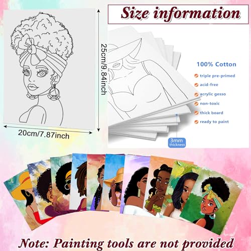 Pre Drawn for Painting for Adults 10 Pack 8X10 Without Frame Sip and Paint Canvas,Drawn Canvas for Painting for Adults,Sip and Paint for Adult's Date Night - style: Without Frame