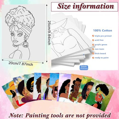 Pre Drawn for Painting for Adults 10 Pack 8X10 Without Frame Sip and Paint Canvas,Drawn Canvas for Painting for Adults,Sip and Paint for Adult's Date Night - style: Without Frame