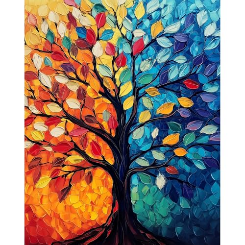 Natuyalo Paint by Numbers Kit for Adults Beginner, Tree of Life Adult Paint by Number Kits on Canvas, Cycle of Life DIY Acrylic Paint by Number for Adults for Home Decor Gift 16x20 Inch - color: ART-15