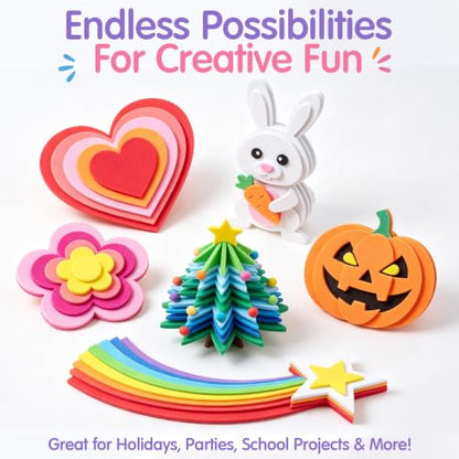 Ctosree 150 Pcs Foam Sheets Crafts 8.5 x 5.5 Inch Foam Paper, Multicolor - color: Multicolor