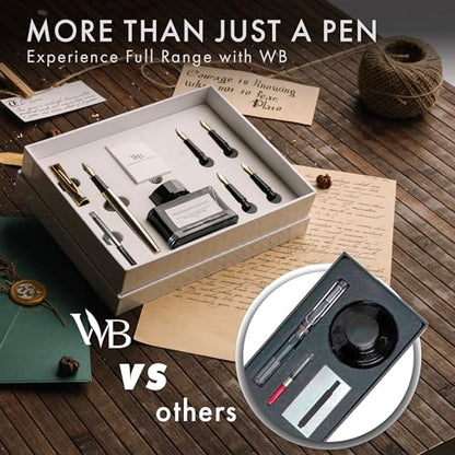 Wordsworth & Black Luxury Fountain Pen Set for Writing,6 Nibs,Silver Chrome - color: Silver Chrome