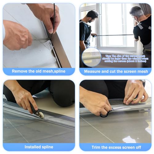 48"x102" Windows Screen Mesh,Fiberglass Window Screen Mesh, Screen Door Mesh, Windows Screens and Screen Door Replacement, Patio Screen Mesh