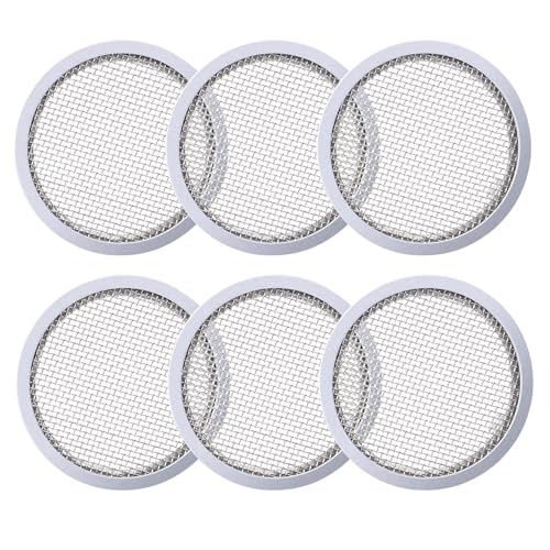 2 Inch Round Open Screen Vents Mill Finish Mesh Vent Cover 6-Pack | for Display Cases, Spice Racks, Reptile Cages and More, Mesh vent cover