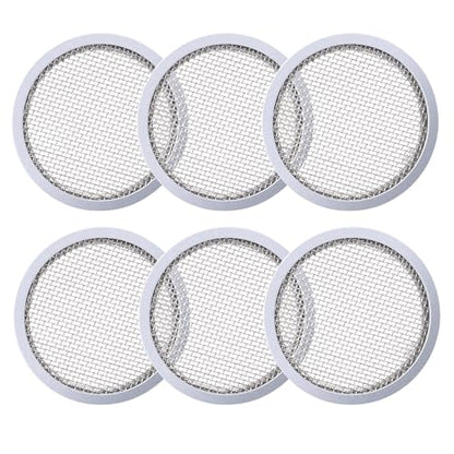 2 Inch Round Open Screen Vents Mill Finish Mesh Vent Cover 6-Pack | for Display Cases, Spice Racks, Reptile Cages and More, Mesh vent cover