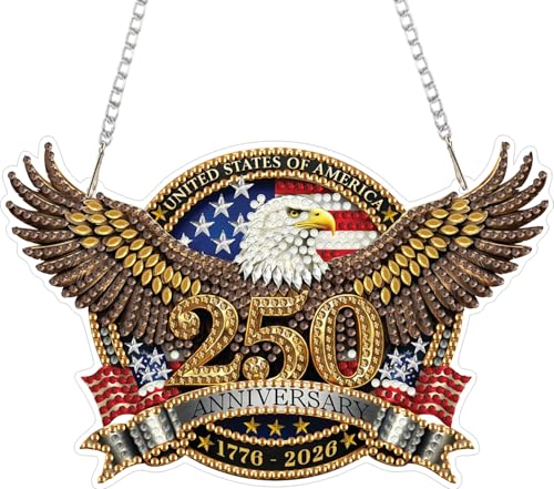ARPADAMO Hanging Ornament Diamond Art Kits for Adults Eagle 7.2x4.6in | 5D Patriotic DIY Special Shaped Crystal 4th of July Independence Day Diamond Painting Kit,Window Hanging Gift for Home Garden - color: DP03976