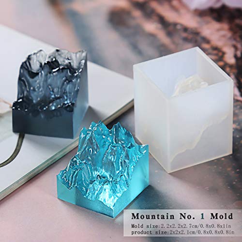 3Pcs Mountain Resin Molds,Iceberg Silicone Molds for Epoxy Resin,Micro Landscape Casting Molds DIY Polymer Clay Craft,Paperweight