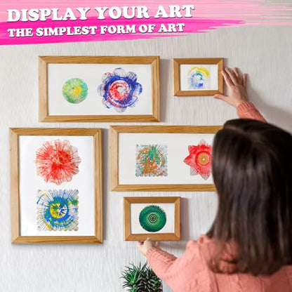 Spin Art Machine for Kids, Paint Spinner Arts & Crafts Gift Kit, Ages 4-12 | Includes machine, 36 artboards, 7 washable paints & splatter guard. Easy-clean, screen-free STEAM gift for girls & boys - color: Pink