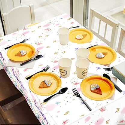 OBUSATT 3Pcs Butterfly Baby Shower Tablecloth Supplies - A Little Butterfly is On The Way Baby Girl Party Disposable Plastic Table Cover Pink Floral Princess Girl Party Decoration - style: Butterfly Baby Shower