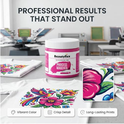 Process Magenta Screen Printing Ink, 8 oz Plastisol Fabric Ink - color: Process Magenta, size: 8 fl oz
