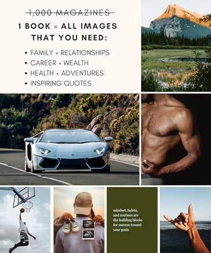 Lamare Vision Board Book for Men - 1000+ Images & Vision Board Supplies | Visualize Your Next Win | Vision Board Kit, Vision Board Magazines, & Collage Book for Daily Inspiration & Goal Achievement - color: For Men