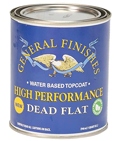General Finishes High Performance Water Based Topcoat, 1 Quart, Dead Flat - color: Dead Flat, size: 1 Quart