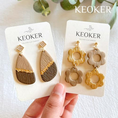 KEOKER Polymer Clay Texture Roller, Polymer Clay Roller for Making Earrings, Like Polymer Clay Texture Sheets, Great Work with Polymer Clay Cutters (Stripe) - color: Stripe