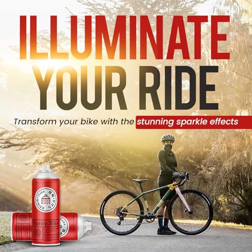 Spray.Bike Keirin Flake Finishing Coat - Hikaru Red, 400ml | Metal Flake Spray Paint Coating | Glitter Spray Paint Topcoat for Steel, Aluminum - color: Flake Red