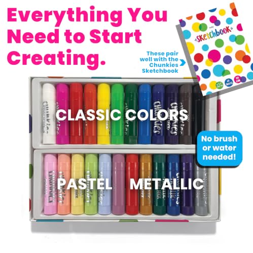 Ooly Chunkies Tempera Paint Sticks, Set of 24 - Classic, Pastel & Metallic - color: Classic, Pastel & Metallic Set