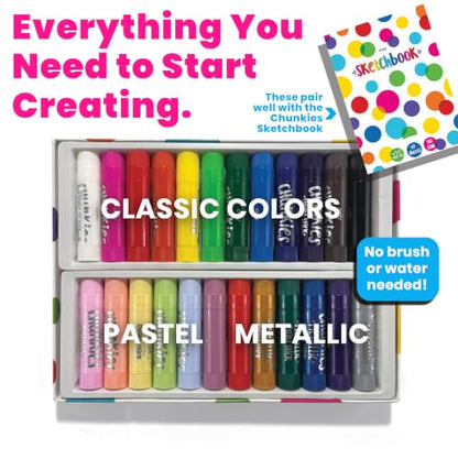 Ooly Chunkies Tempera Paint Sticks, Set of 24 - Classic, Pastel & Metallic - color: Classic, Pastel & Metallic Set