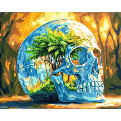 Paint by Numbers Kit for Adults, Fantasy Skull DIY Painting Kit, 16x20 Inch - color: CYOP1P13