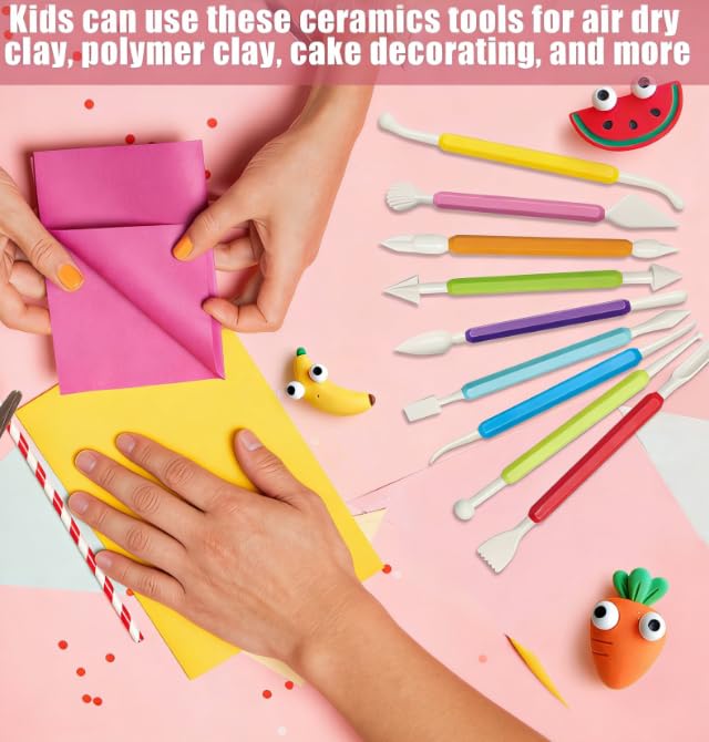 Moicstiy 9 Pcs Clay Sculpting Tools, Double-Head