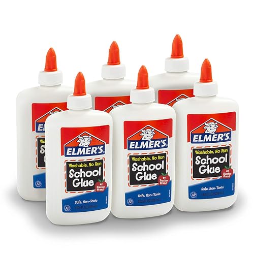 Elmer's Liquid School Glue, Washable, 7.6 Ounces, 6 Count - Great for Making Slime, Back to School, Classroom Supplies, #1 Teacher Brand - size: 7.6 Oz. - 6 count