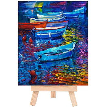 Eboot 12 Pack 5" Mini Wood Display Easel Natural Wooden Tripod Holder Stand Artist Mini Easel Tabletop Canvas Stand for Painting Arts Crafts Easels for Display Card Photo