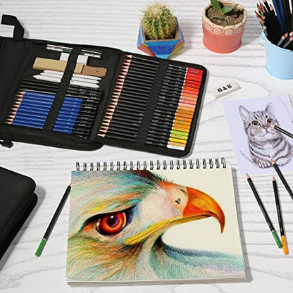 H & B H & B145 PCS Children Adult Artist Drawing and Art Supply Kit, Sketch Gift Box, Shading and Tinting Colors, Including Graphite Pencils, Drawing Sketch Kit - size: 1 Count (Pack of 145)