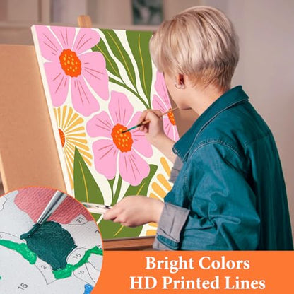 Fountor 6 Pack Paint by Numbers Kit for Adults Beginner Flowers 8x12 Inch - color: LKOP6P-3