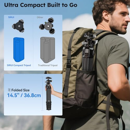 SIRUI AM-224S+G0 Carbon Fiber Mini Tripod, G0 Low Profile Ball Head - style: AM-224S+G0