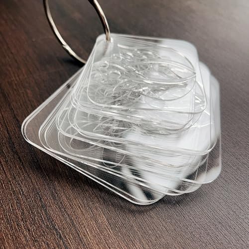 NUO RUI Mandala Stencil Set, 15 Piece Clear Acrylic, 5 Assorted Designs in 3 Sizes, Reusable and Washable, with Metal Ring, for Dot Art and Painting