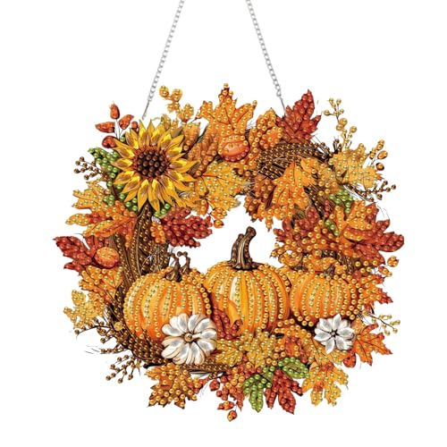 Fall Diamond Art Kits for Adults Halloween Pumpkin 8x8inch - color: Dp04130