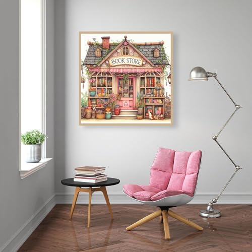 Diamond Art Kits for Adults,Book House Diamond Painting Kits 12x12in | Diamond Painting Kit - Sparkling Full Drill Design Perfect for Home Decor, Holiday Gifting, And Relaxing Crafting 12x12inch - color: DP00792