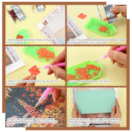Yeaqee 4 Pcs Diamond Art Kits for Adults Gem Painting Kit DIY Jewel Diamond Art for Beginners Aesthetic Room Crafts Cute Flower Mountain Painting Pictures 5d Craft Wall Decor for Home 10 x 11.8'' - style: Flower Mountain