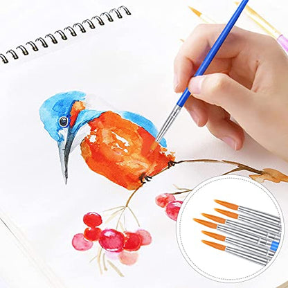 AROIC Small Paint Brushes Bulk,130pcs Nylon Hair Round Detail Brushes | Classroom Model Oil Watercolor Face Acrylic Painting,Paint Brushes Professional Artist and Kids Painting Kits - color: Blue, size: 130 Fine
