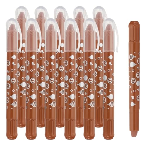 PATIKIL Watercolor Gel Crayon, 12Pcs Washable Twist Coloring Crayons Bulk Blendable for Coloring, Drawing, Painting, Coffee Crayon - color: Coffee