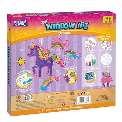 Imagimake Window Art - Unicorn, DIY Mess-Free 16 Pieces Suncatcher Kit