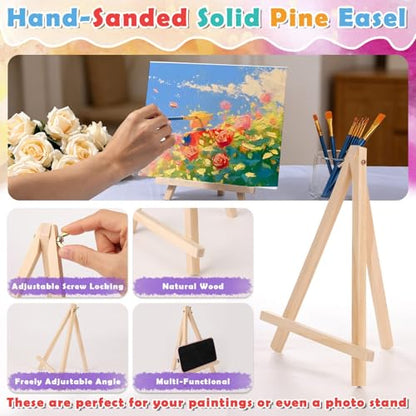 Flasoo 6 Pack 8x10 Canvas Painting Kit, 75 PCS Sip and Paint Kit, Paint and Sip Kit for Adults with Acrylic Paint, 32 Brushes, Palettes, Aprons, Tablecloth, Folding Cups for Paint Night, Gift - color: 12 colors-6pack