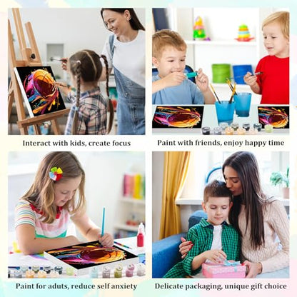 Paint by Numbers Kit for Adults Beginners & Kids Ages 8-12 with Frame - color: style-7