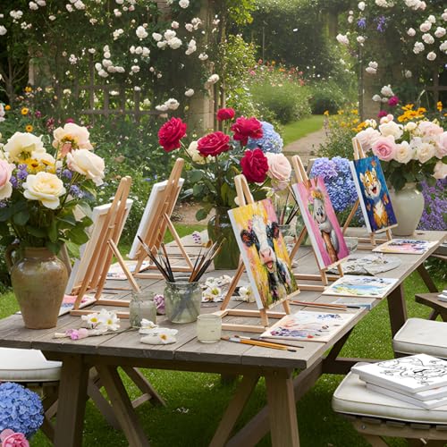Sherr 12 Pcs Pre Drawn Canvas for Adults,Flower Animals,8 x 10 Inch - size: 8 x 10 Inch, style: Flower Animals