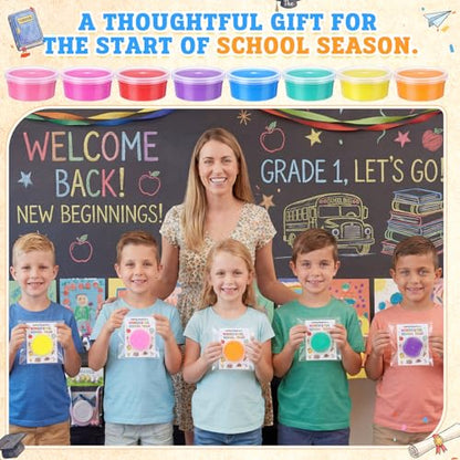 VioraWhite 48 Pcs Back to School Air Dry Clay Set with Card and Gift Bags DIY Clay Model Arts and Crafts Gift Graduation Party Favors Prizes for Kids Students Children Classroom - style: Back to School