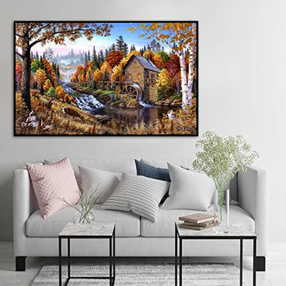 BOHADIY Diamond Painting Kits for Adults Rural Landscape Abstract 5D Diamond Art Kits for Adults, Large Size DIY Full Drill Paintings with Diamonds Gem Art Crafts for Home Wall Decor 16x27.5 Inch