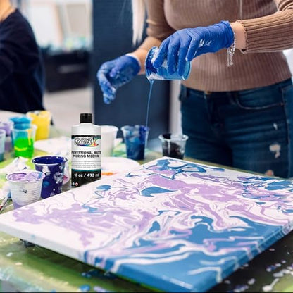 Pouring Masters 32oz (Quart) Pouring Paint Matte Medium - Professional Acrylic Medium for Improving Paint Flow & Cell Effects Creator, Viscosity Adjuster - size: 32-ounces